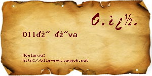 Ollé Éva névjegykártya